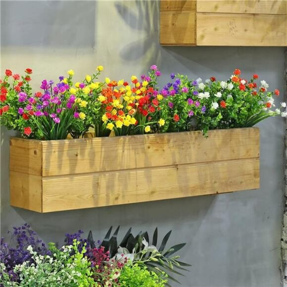 Artificial Flowers Outdoor UV Resistant Faux Plants Shrubs for Home Decor Set - Picture 6 of 7